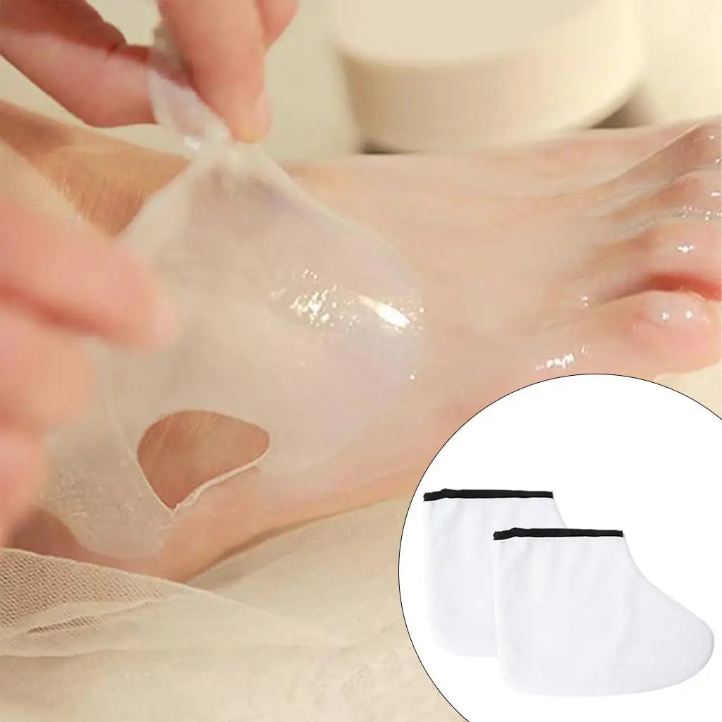 4x1 زوج قفازات الشمع الجوارب العلاج S لينة المهنية ل ساخنة مانيكير تيري القماش دباغة قابل للغسل معزول Ens