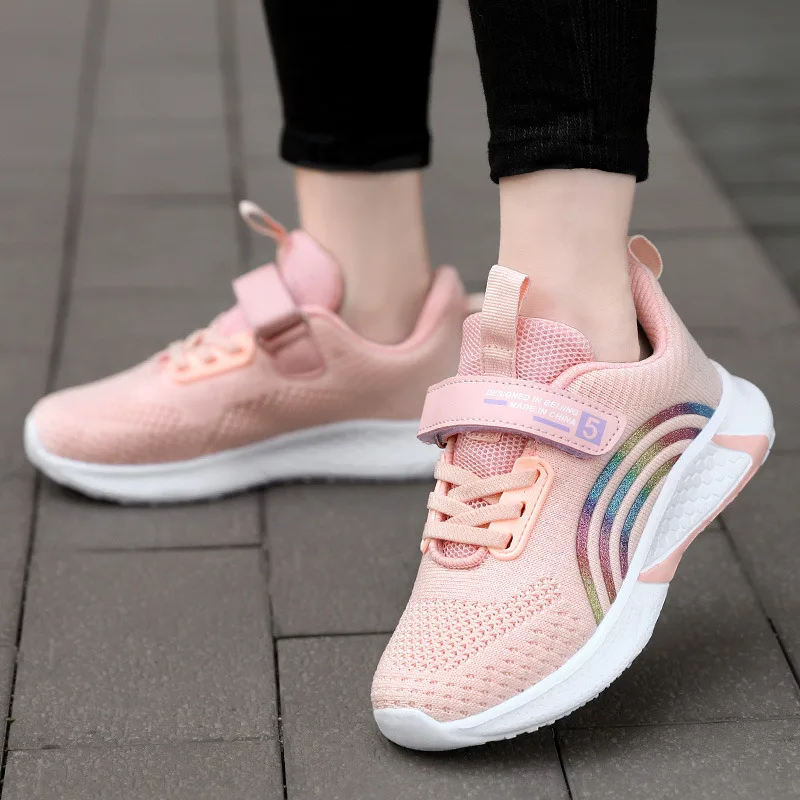 

New Pink Child Sneakers Big size 38 Breathable Comfort Sports Shoes for Girls Platform Children Running Sneakers zapatillas niño