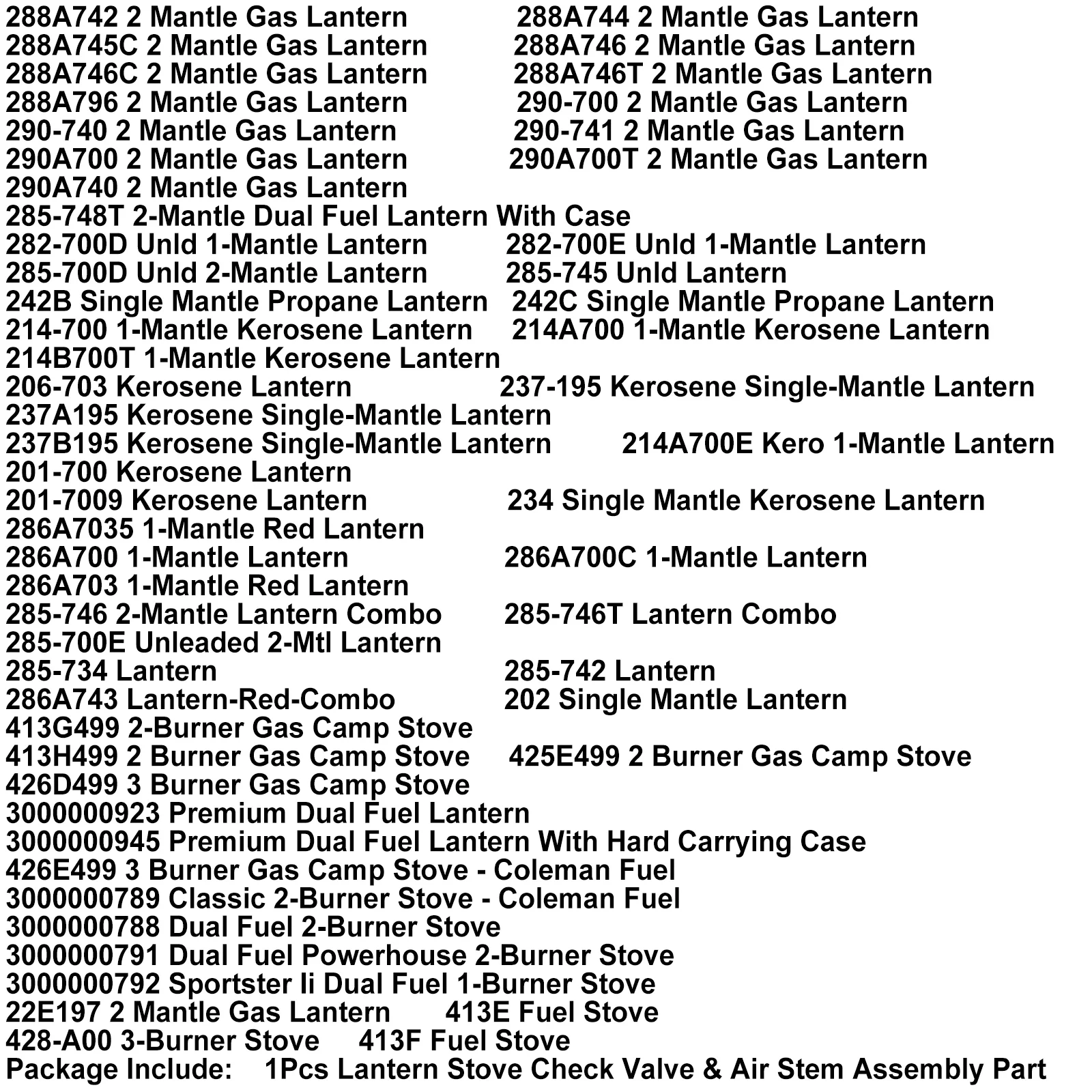 Areyourshop Lantern Stove Check Valve & Air Stem Assembly Part Accessories 200 6381 ZCL
