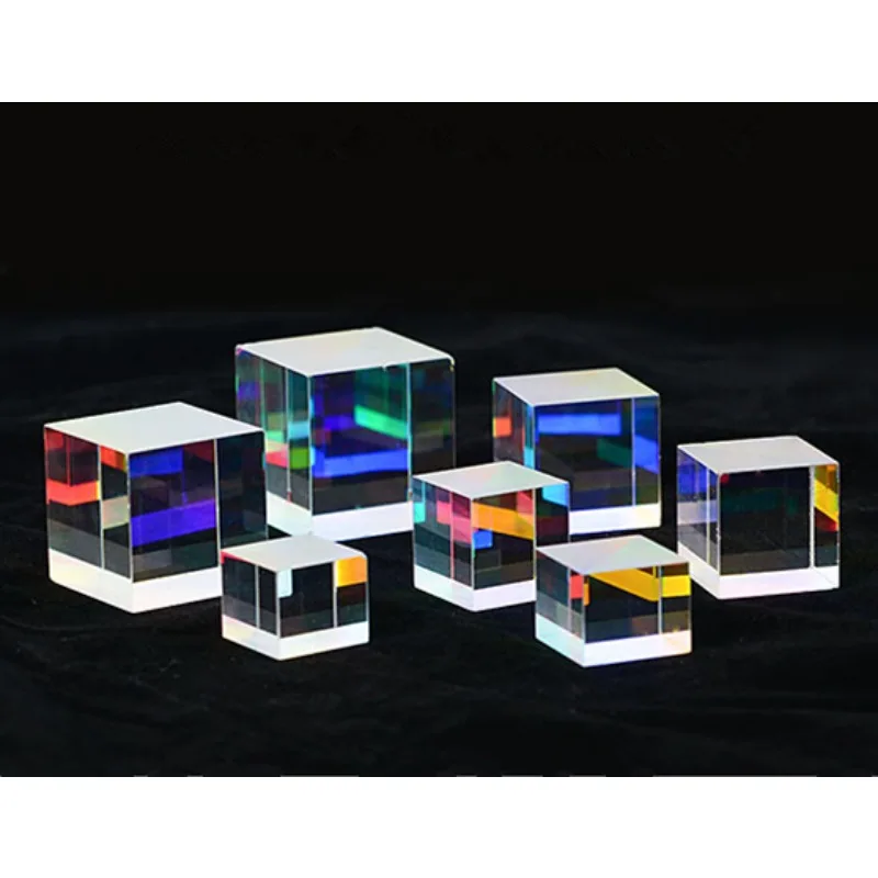 4 PCS Beautiful DIY Defective X-Cube Prism RGB Combiner Splitter Cross Dichroic Prism for Party Home Decoration