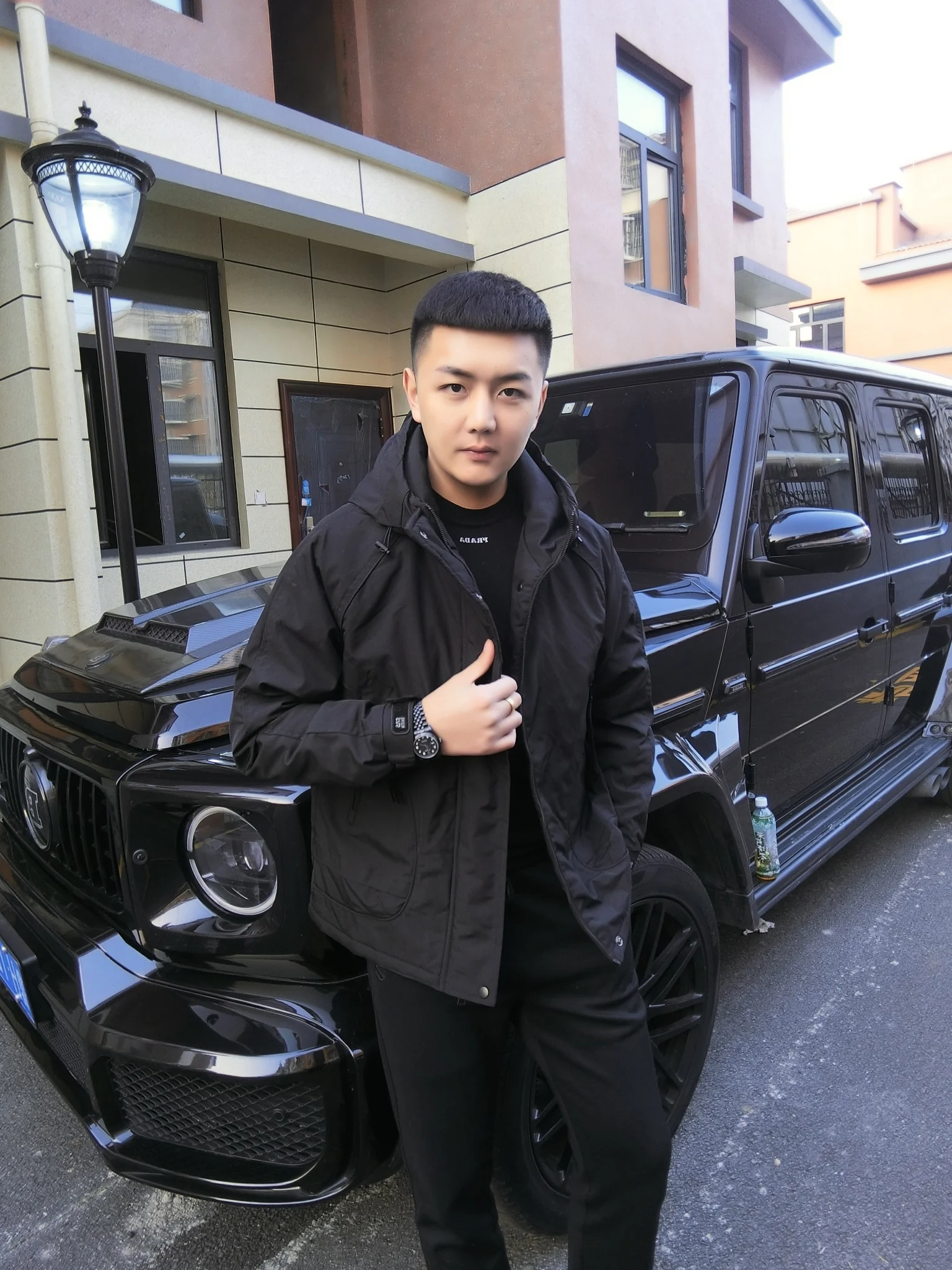 

Autumn Winter Men's Jaet Trendy Brand Thin Cotton Workwear Sle Hooded Coat Youthful ular Stand Fit Long Sve Coat