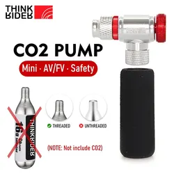 ThinkRider CO2 Pump For Bicycle Schrader Presta Adapter Bike Inflator Aluminum Tire Tube Mini Size MTB Pumps CO2 Cartridge