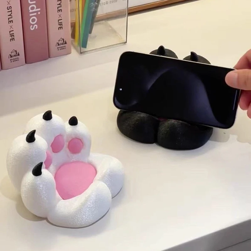1pc Creative Cat Claw Decoration Cute Cartoon Desktop Small Ornaments Mobile Phone Holder 3D Printing Crafts