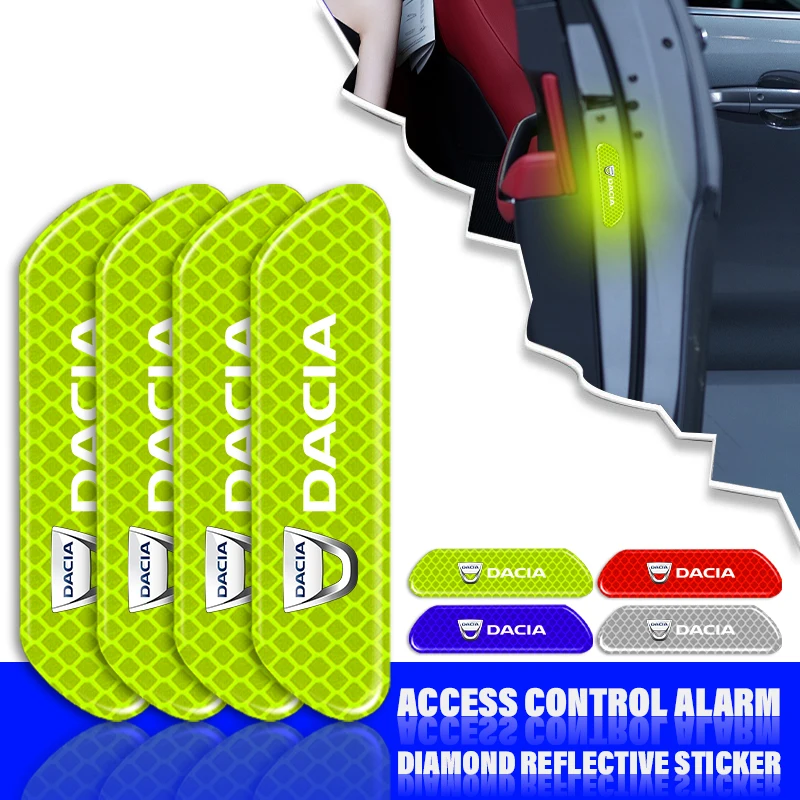 

NEW Reflective Car Door Sticker Safety Opening Warning Reflector Tape For Dacia Duster Logan Sandero Lodgy Dokker Stepway Mcv 2