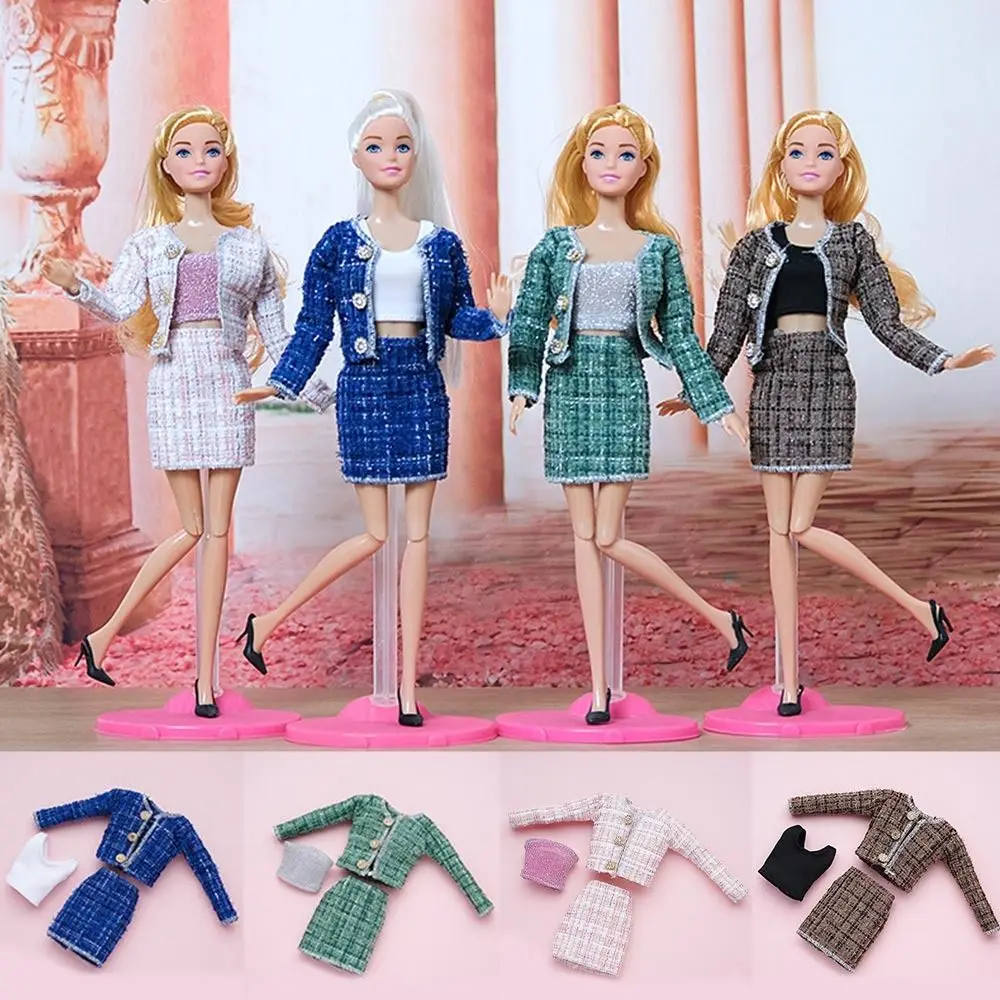 1 Set 1/6 bambola moda abbigliamento casual abbigliamento invernale elegante cappotto gonna fatta a mano ragazza bambola che indossa set per bambola da 29 ~ 32 cm