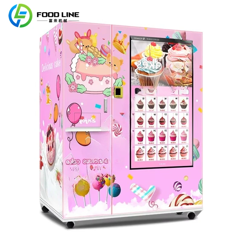 Cooling Type Cupcake Macaron Puff Box Cake Biscuit Dessert Automatic Vending Machine For Commercial Use