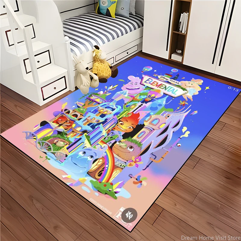 

17 Style MINISO Disney Elemental Cartoon Magic Rug Carpets For Living Room Kid's Bedroom Sofa Decoration Non-slip Floor Rug Gift