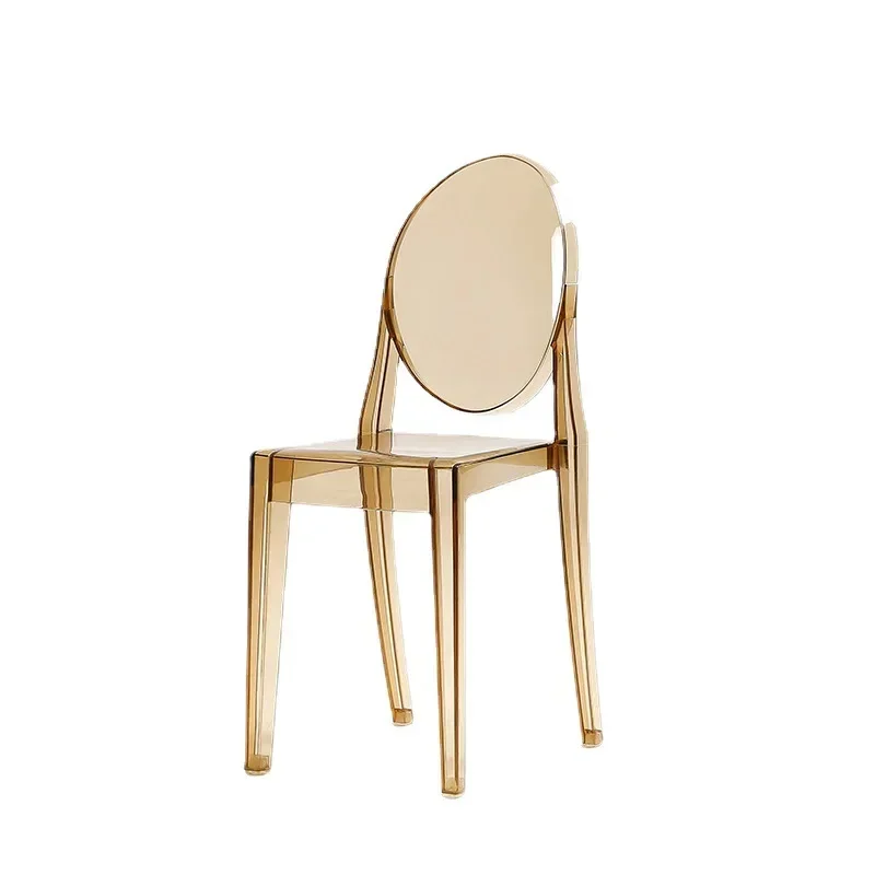 Nordic dining chair light plastic chair transparent household modern simple thickened cafe casual backrest negotiation chair