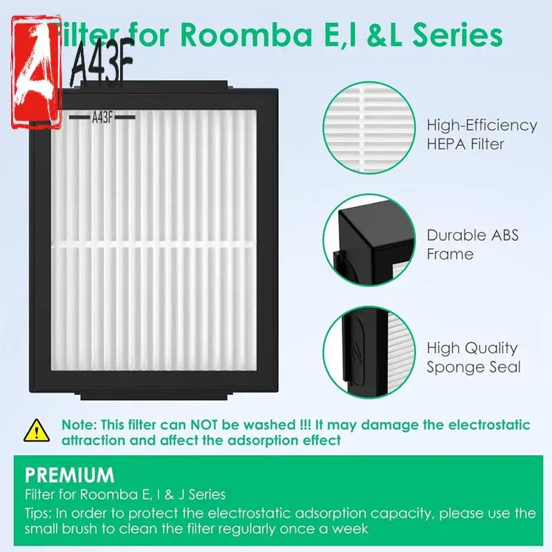 

A43F-12 PCS Hepa Filter For Irobot Roomba E I & J Series E5 E6 I1 I1+ I3 I3+ I4 I4+ I5 I5+ I6 I6+ I7 I7+ I8 I8+ Vacuum Parts