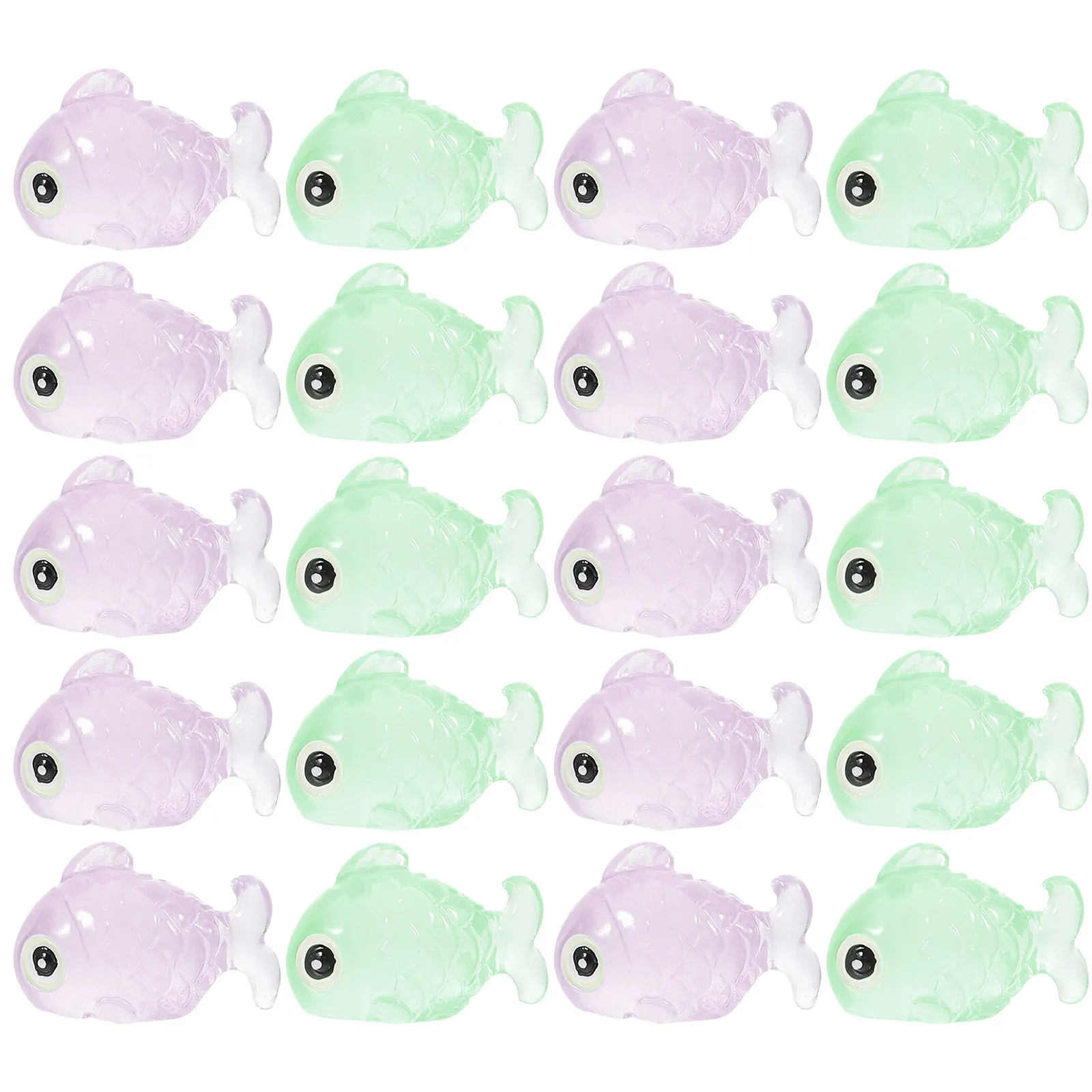 

20pcs Miniature Figurines Resin Glow Decor Micro Landscape Ornament Mini Fish Craft Fake Fish For Home Decoration