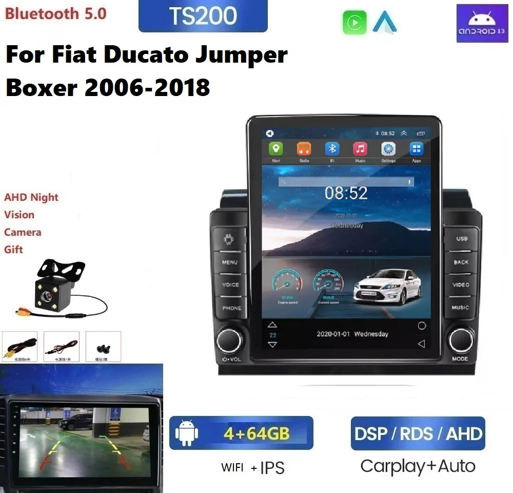 Android 13 8+128G android car radio For Fiat Ducato Jumper Boxer 2006-2018 car-play AM FM car gps auto audio system