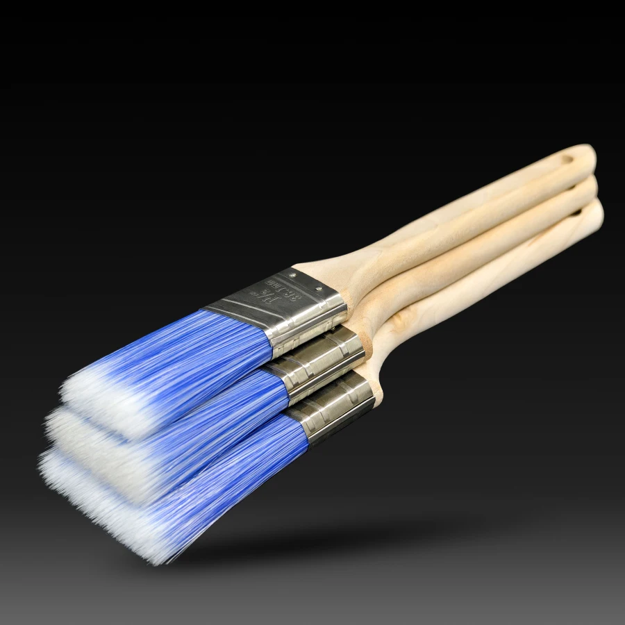 فرشاة طلاء بزاوية بمقبض خشبي طويل مقاس 3 قطع من pac2 بوصة، فرشاة تزيين الأثاث الصناعية التي تصنعها بنفسك.