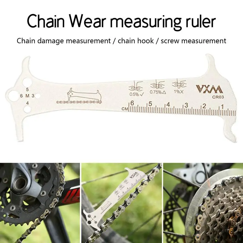 Bicycle Chain Wear Checker Indicator Repair Tool Mountain Road Chains Gauge Measurement Ruler Replacement Bicycle Accessories