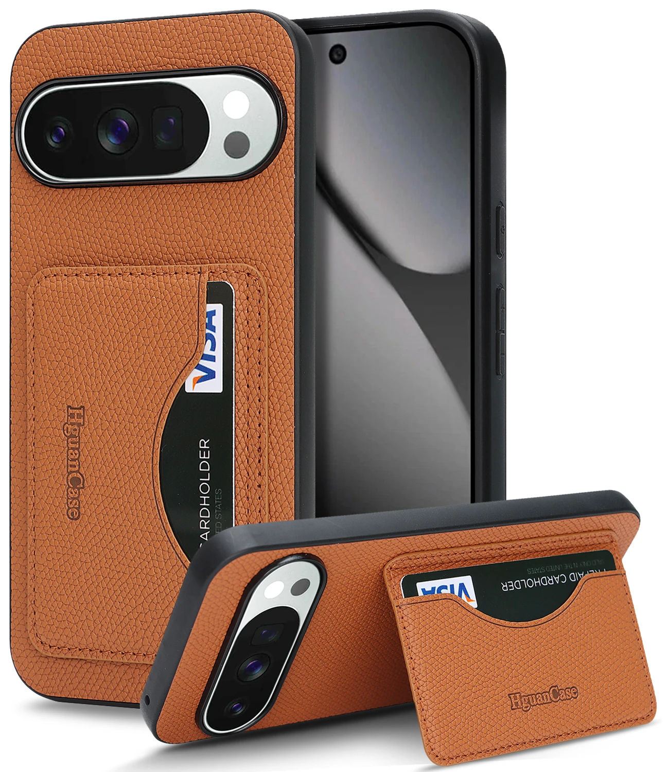 Étui portefeuille professionnel en cuir texturé litchi anti-rayures pour Google Pixel 11 Pro XL 10A 10 Pro 9 Pro, coque de protection antichoc