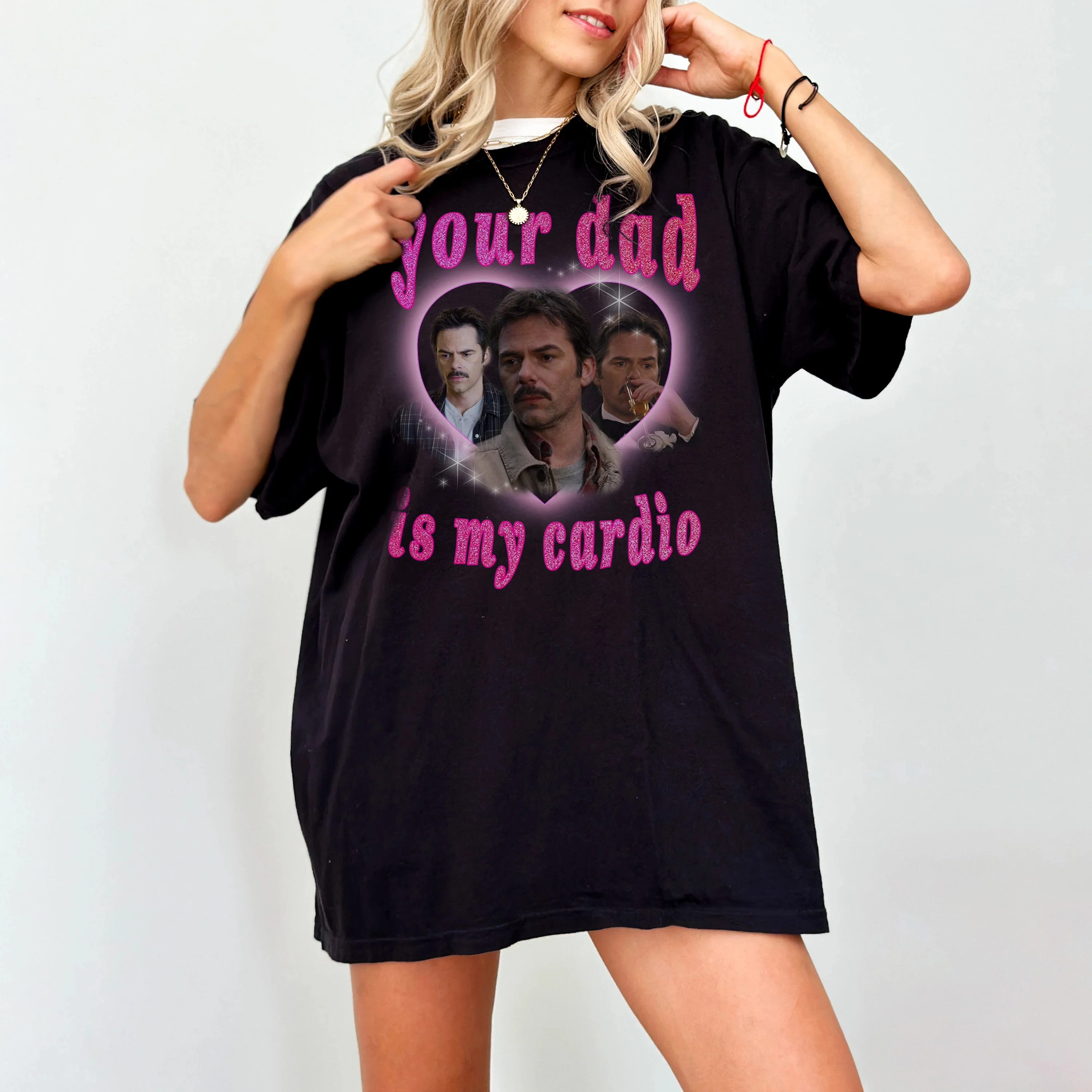 Your Dad Is My Cardio Daddy Swan Tee Graphic Short Sleeve Shirt Unisex Men Women Summer Casual Crew Neck Cotton Tee