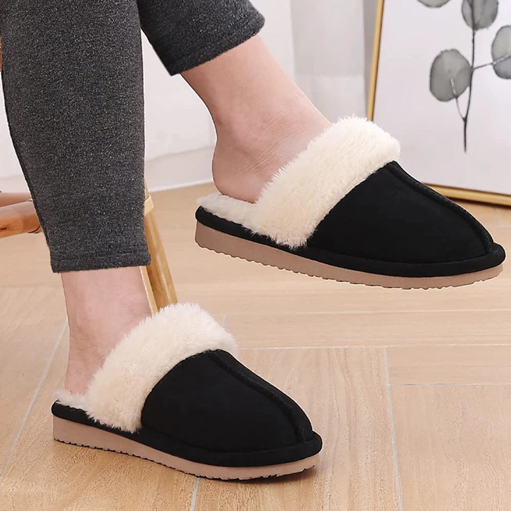 Goosecret New Fuzzy Slippers For Women Memory Foam Winter Furry House Slippers Indoor And Outdoor Cotton Slides Bedroom Flats