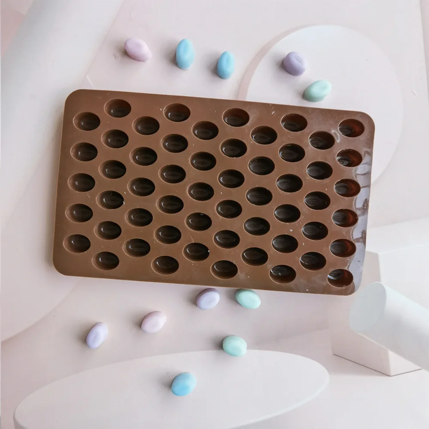 55 Cavity Mini Coffee Beans Chocolate Sugarcraft Candy Silicone Mold Mould Fondant Cake Decorating Baking Pastry Tools