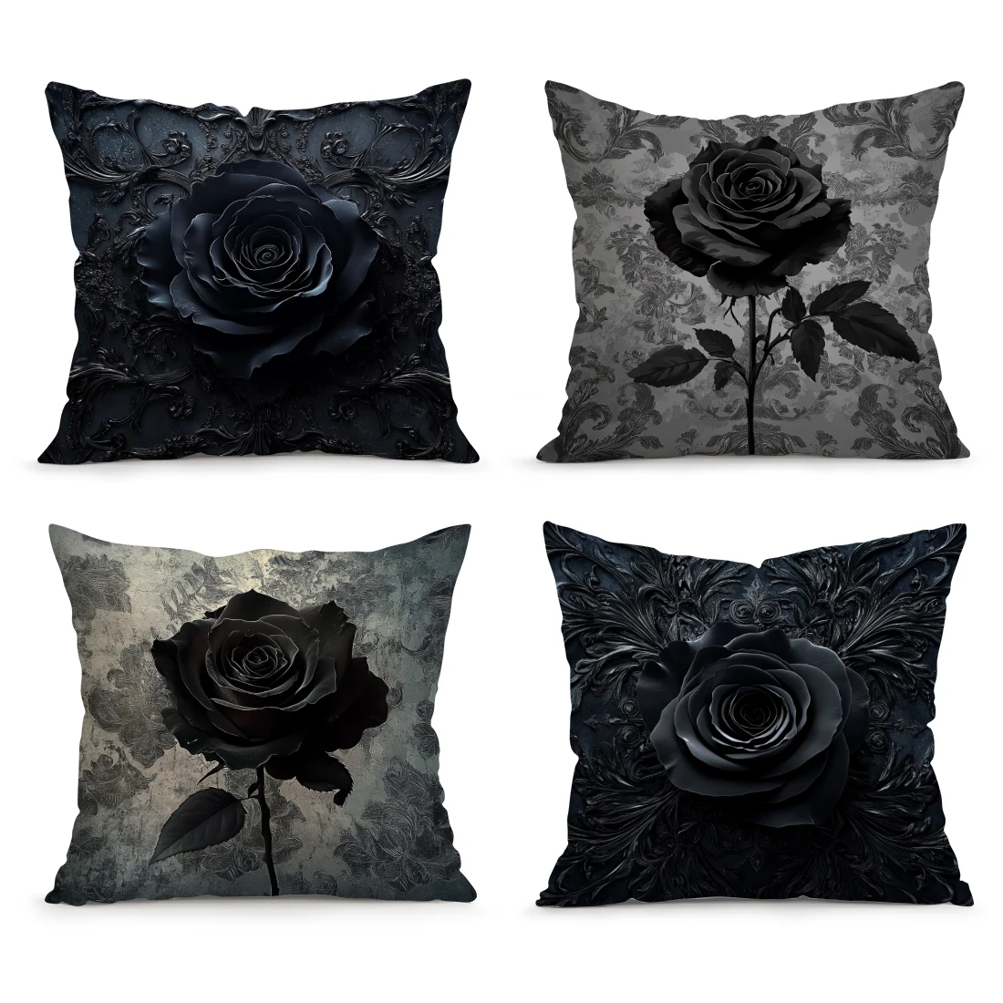 

Готический Хэллоуин, черная роза, подушки, наволочка, наволочка, декоративная подушка для дивана, наволочка, домашний автомобиль, декор для дивана