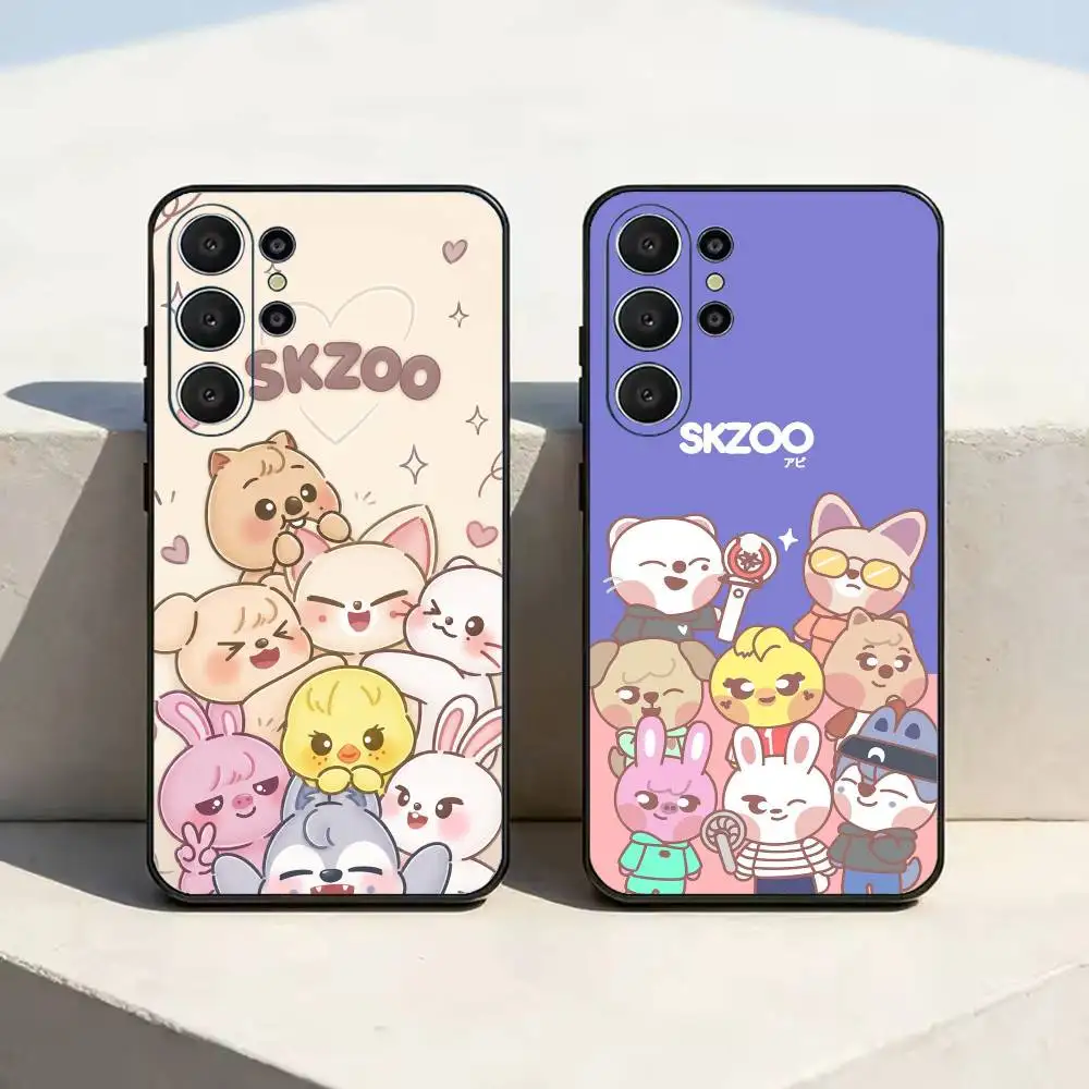 S-Stray-Kids Skzoos Kpop Gift Phone Case For Samsung S25,S24,S21,S22,S23,S30,Ultra,S20,Plus,Fe,Lite,Note,10,Black Cover