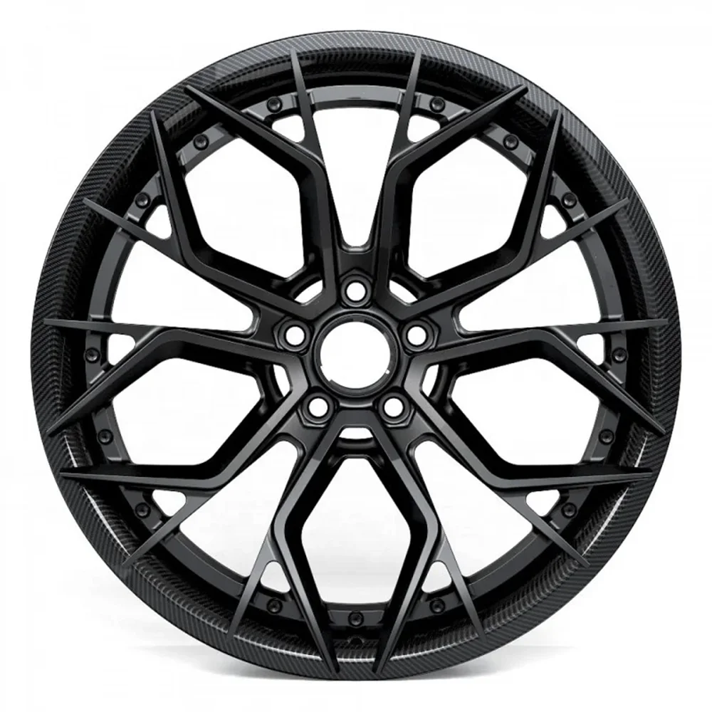 Custom 5x112 5x120 5x114.3 Forged Deep Concave Five Spoke Wheels Carbon Fiber Car Wheels for Lamborghini Urus