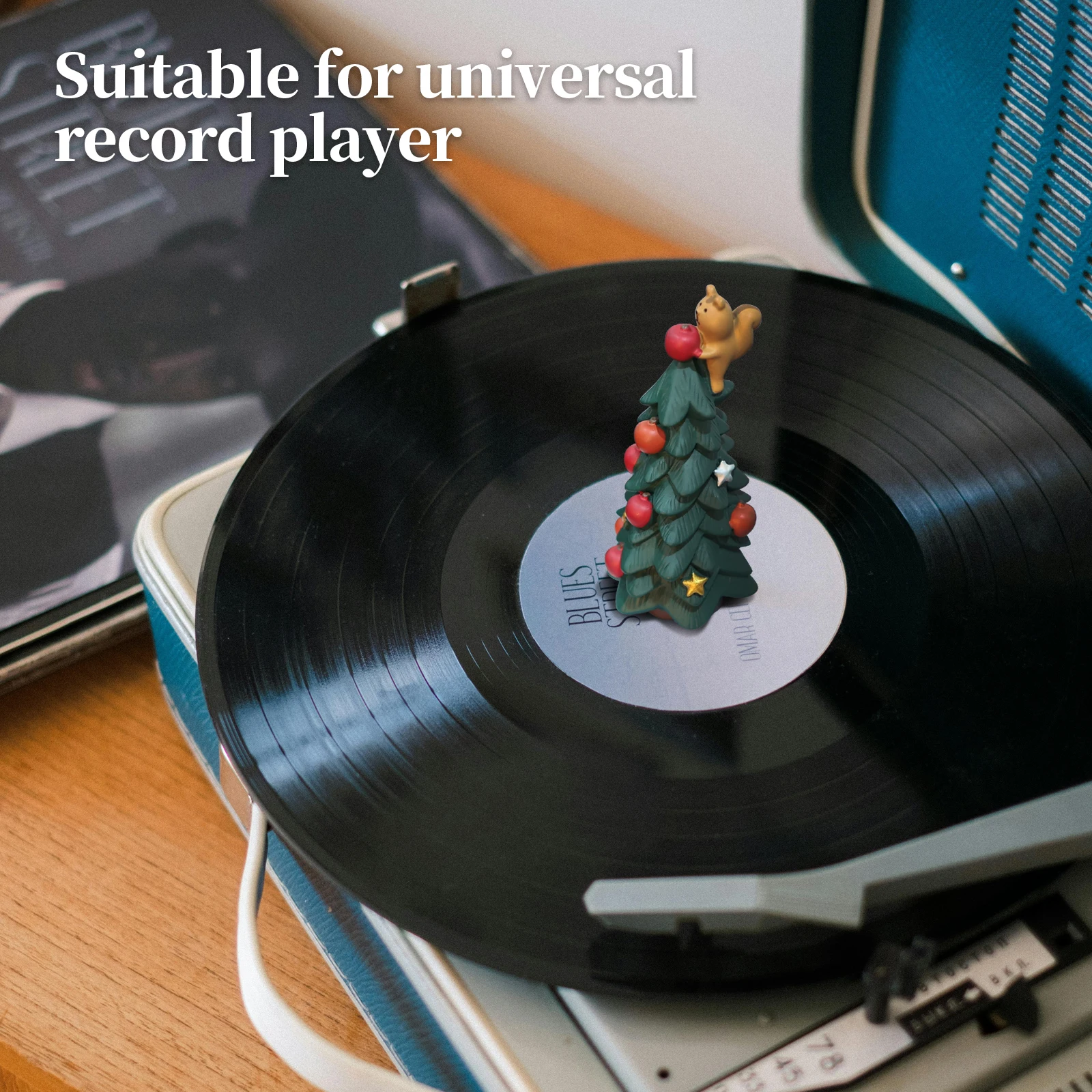 2 نمط LP مشغل تسجيلات من الفينيل الصحافة استقرار متوازن القرص الدوار LP المشبك الفينيل تقليل الاهتزاز تحسين جودة الصوت عيد الميلاد Gif