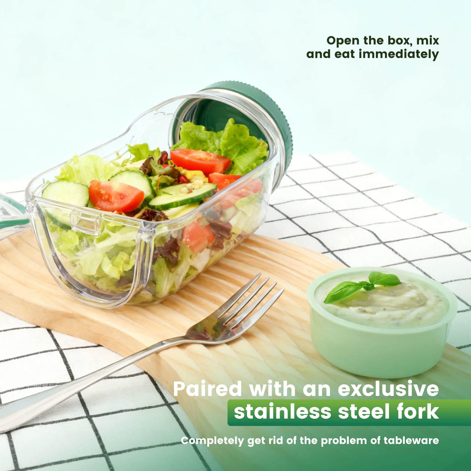 샐러드팟 샐러드 용기 휴대용 측면 개방형 뚜껑 야채 과 - Salad Container Jar 리뷰 및 가격