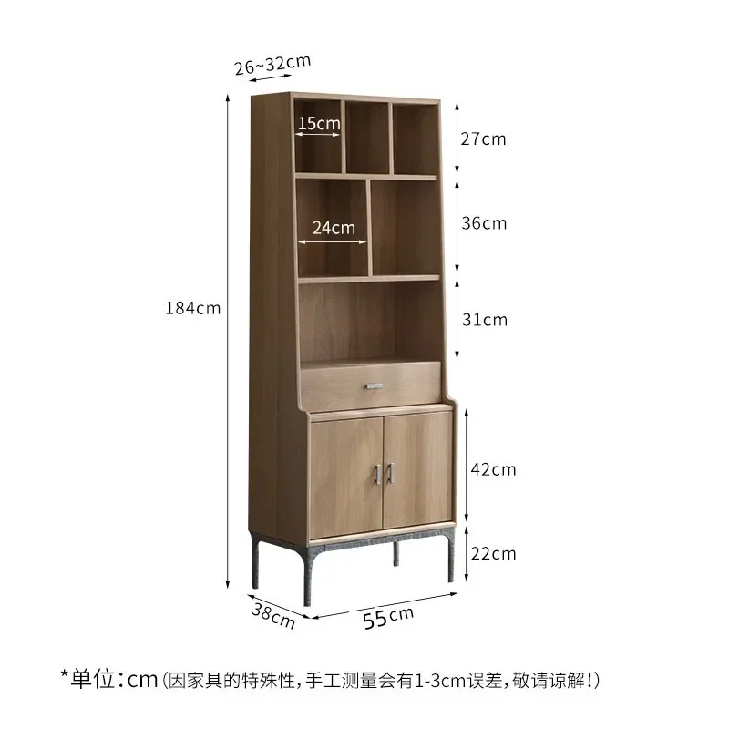 

TQH Smoked Oak Solid Wood Bookshelf Side Cabinet Bookcase Quiet Wind Home Furnishing Factory Teak