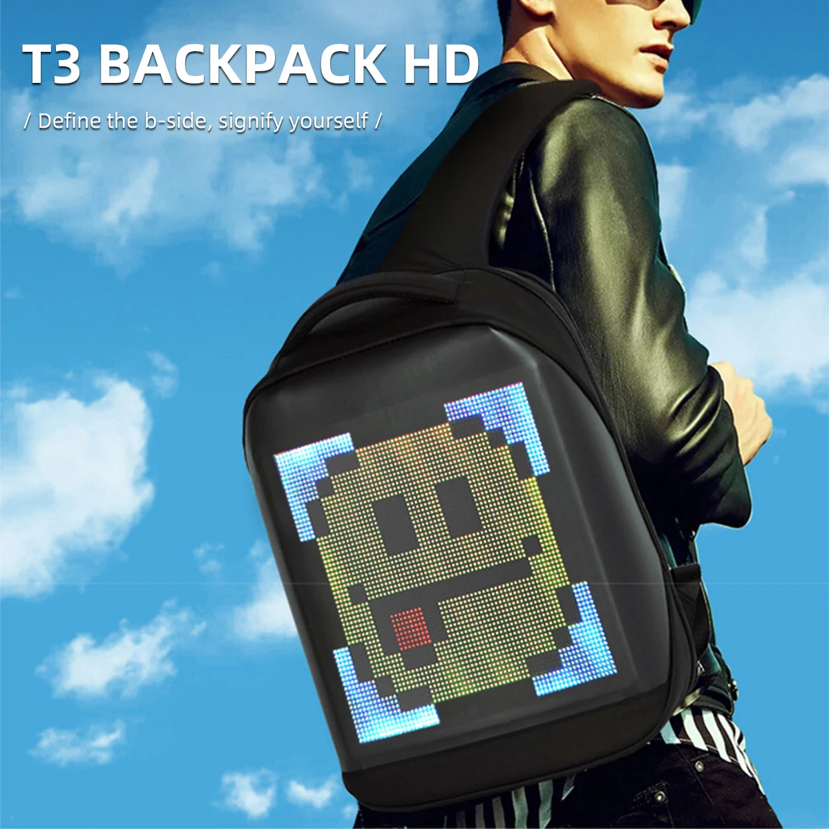 LED Advertising Backpack Portable LED Backpack Magic Smart Walking Billboard APP Control Travel Outdoor Led Display Bag Fashion