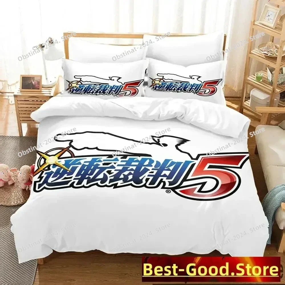 

3D Ace Attorney Anime Bedding Set Printed Bed Set With Pillowcase Bed Duvet Cover Single Double Queen Super King Size boys Adult