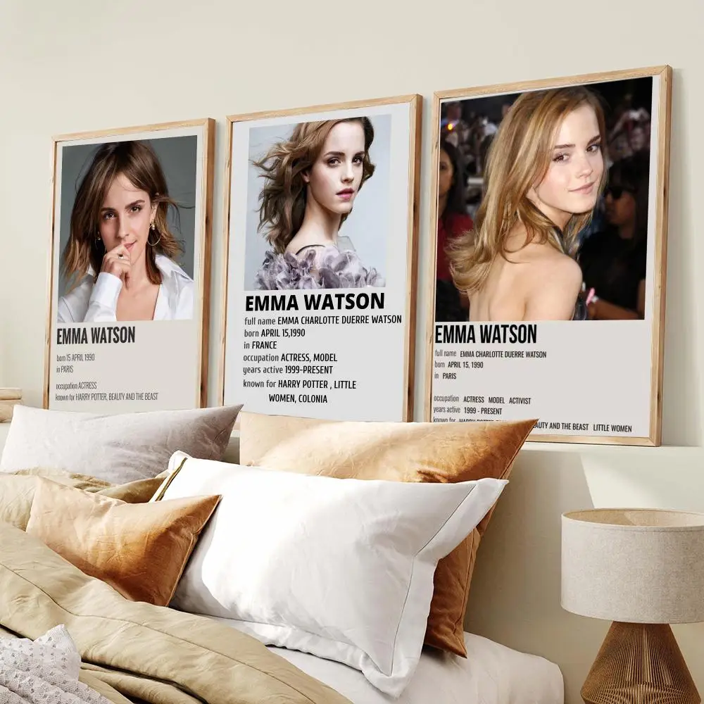 Actress E-Emma Watson Poster PP Wall Decor Posters Celebrity Art Prints Aesthetic Wall Art Bedroom Office Home Gift