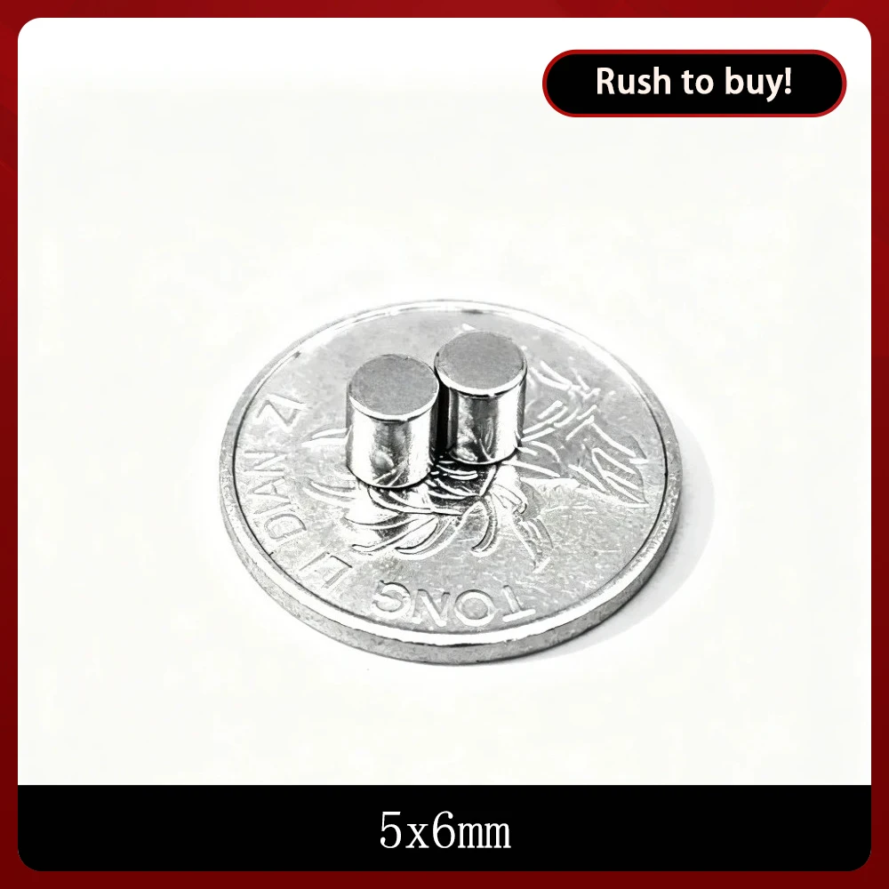 5x6 Neodymium Magnet Super Strong Magnet 5mm x 6mm  Permanent Magnets Disc 5x6mm Small Round Magnet 5*6 mm