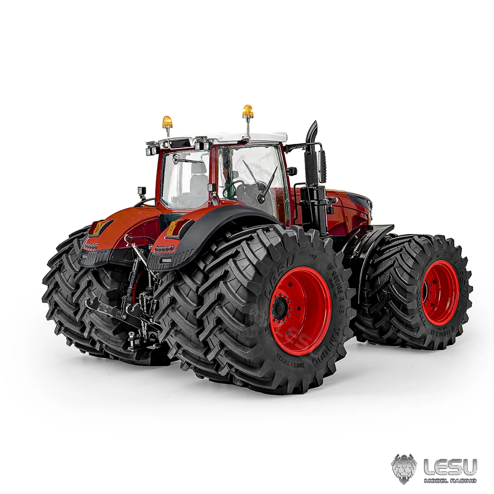 Metal LESU 1/14 1050 RC Hydraulic Tractor AOUE Light Smoking FT Sound Radio Controlled Agricultural Truck Differential Axle Car