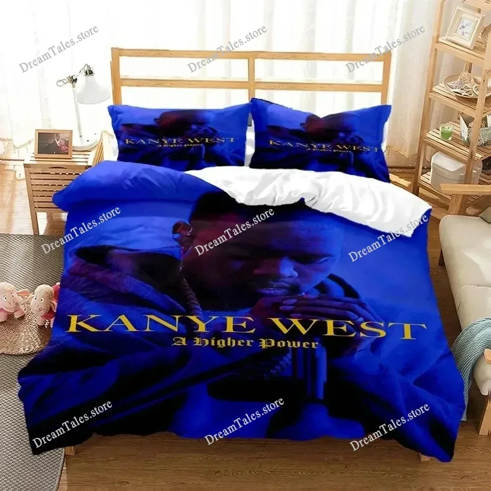 3D Print Rapper Kanye West Musik Bedding Set Double Twin King Duvet Cover Comforter Pillowcase Boys Girls Adults Bedroom