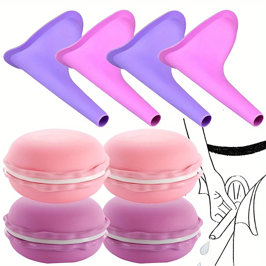 Portable Foldable Silicone Women Urinal with Storage Box, Reusable Pee Funnel for Outdoor Emergency & Pregnant DDJ