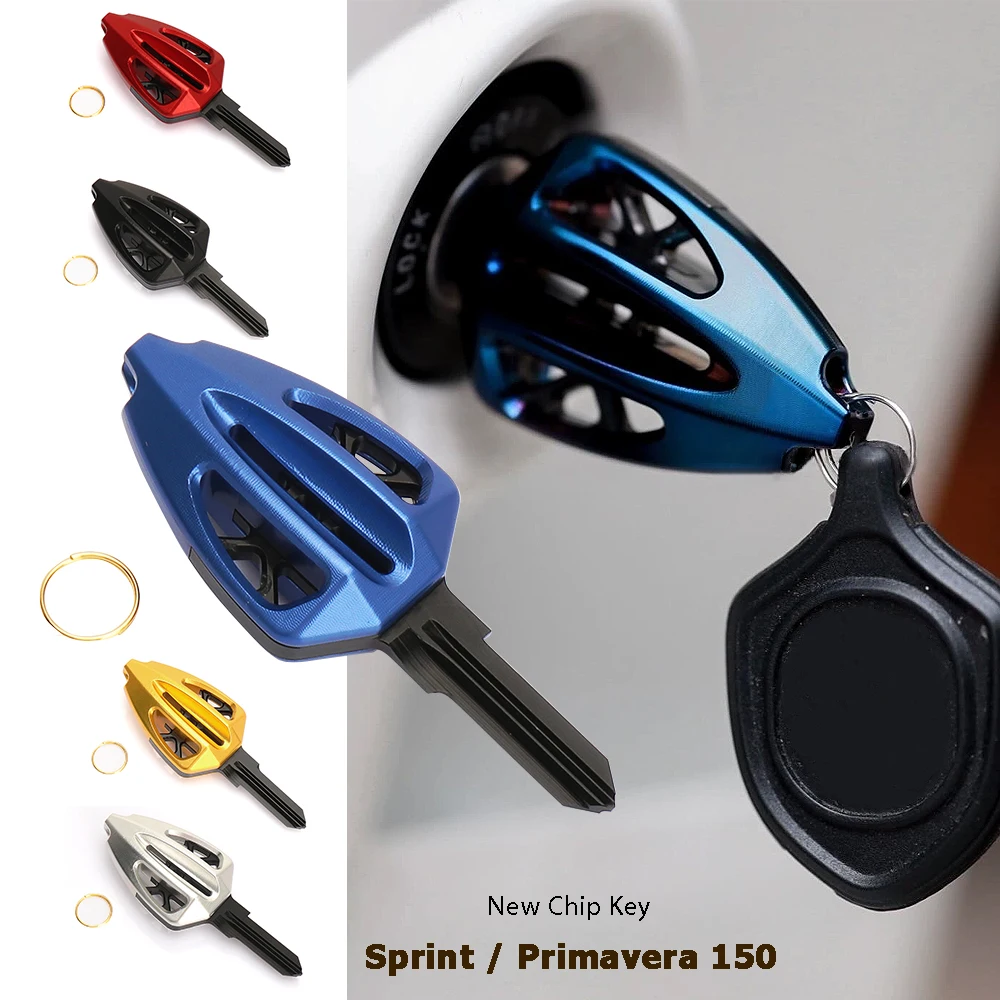 

New Motorcycle Accessories For Vespa Primavera 150 Sprint 150 PRIMAVERA SPRINT 150 Spare Key CNC Aluminum Chip Keys 5 Color