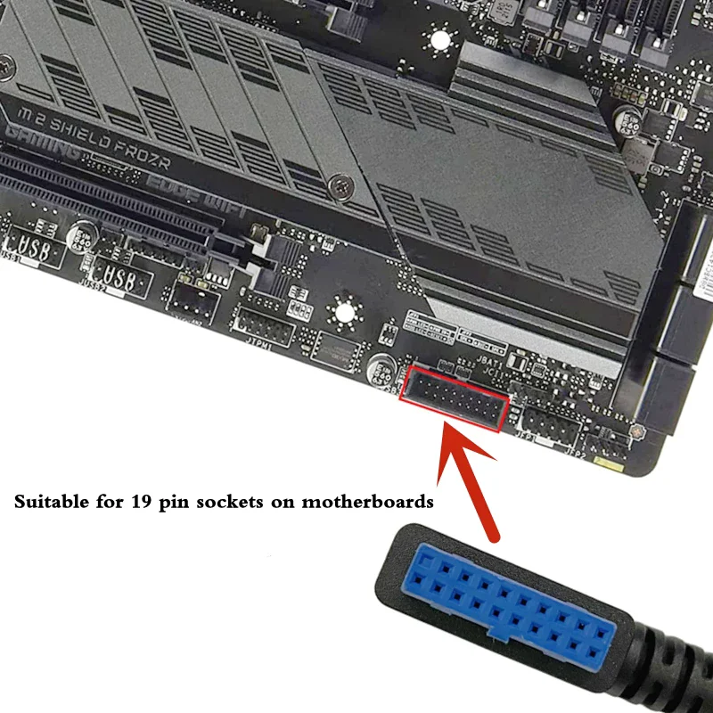30cm Motherboard USB 3.0 Front Connection Cable Left/Right/Up/Down Bend 20Pin to 19 Pin Male to Female Extension Data Cable