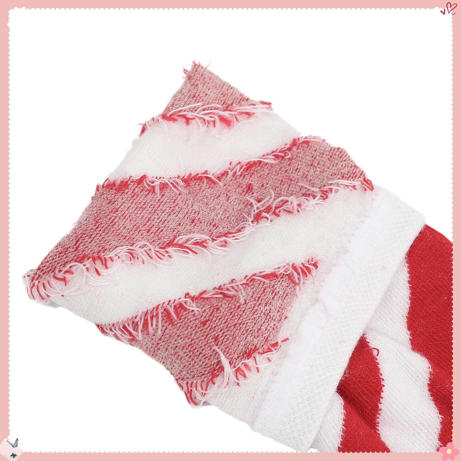 جوارب عيد الميلاد: جوارب مخططة قطرية معلمة على شكل فيونكة، جوارب بلون الحلوى، جوارب نسائية عالية الفخذ #4