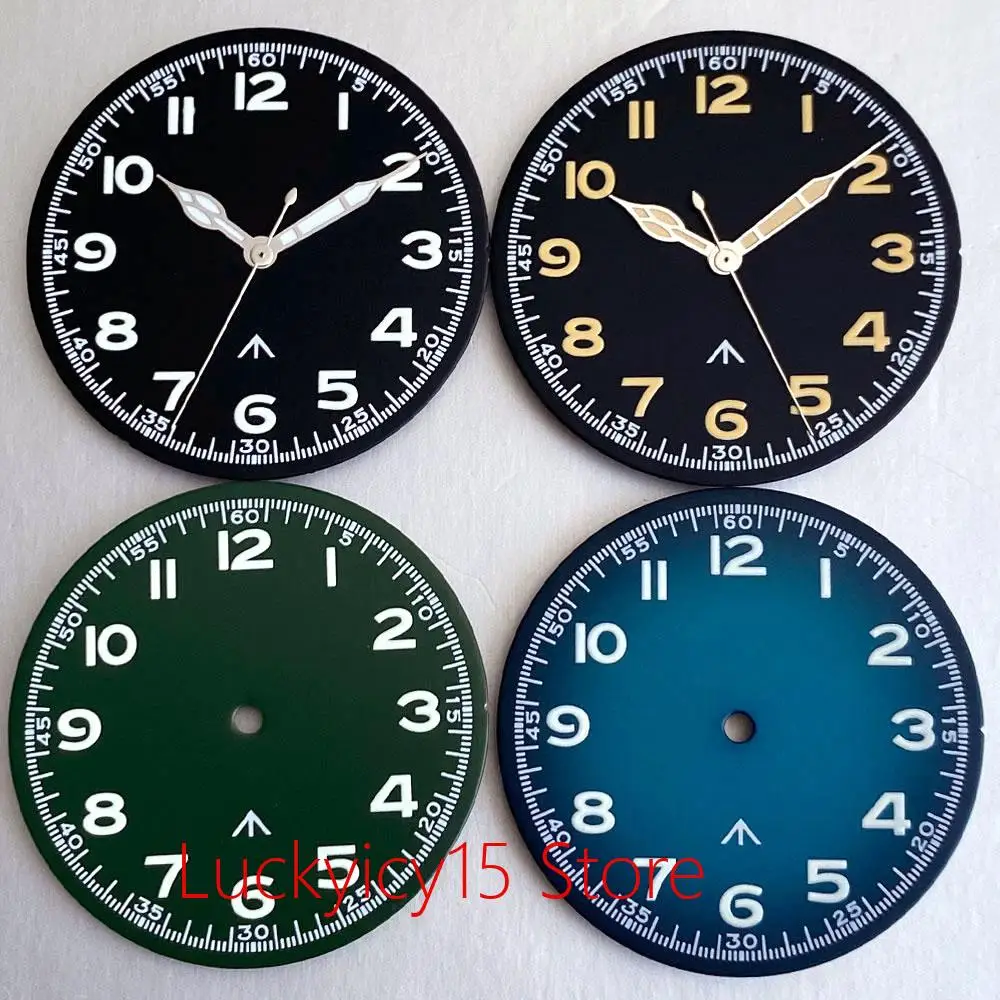 33.5mm Nologo Vintage Watch Dial for Pilot Diver Watch VH31 NH35 NH36 NH37 ETA 2824 Miyota 8215 Watch Hand Suit Watch Parts