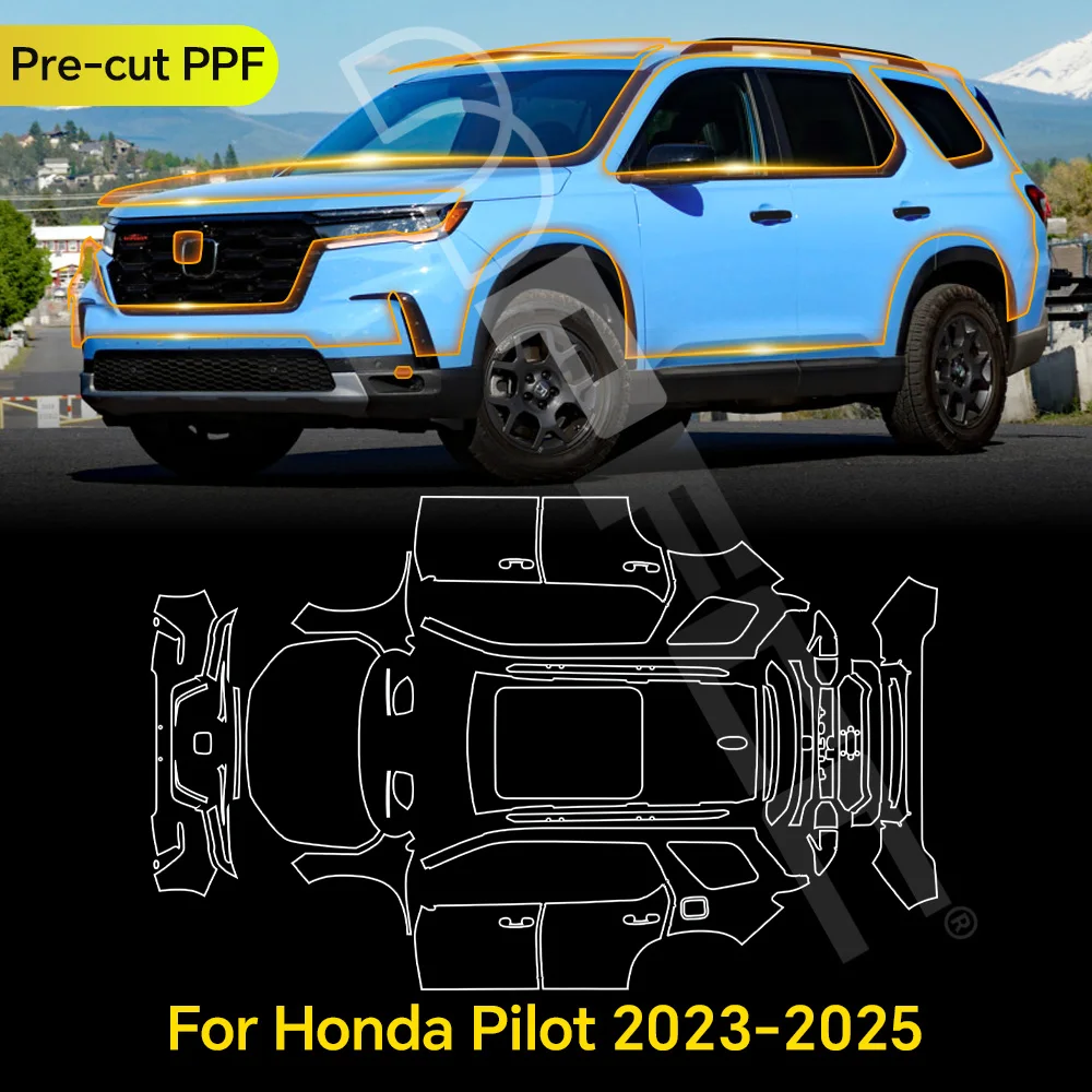 9Mil TPU Full Car PPF For Honda Pilot 2023-2025 Precut Paint Protection Film Anti-Scratch Clear Stickers Resistant Repairable