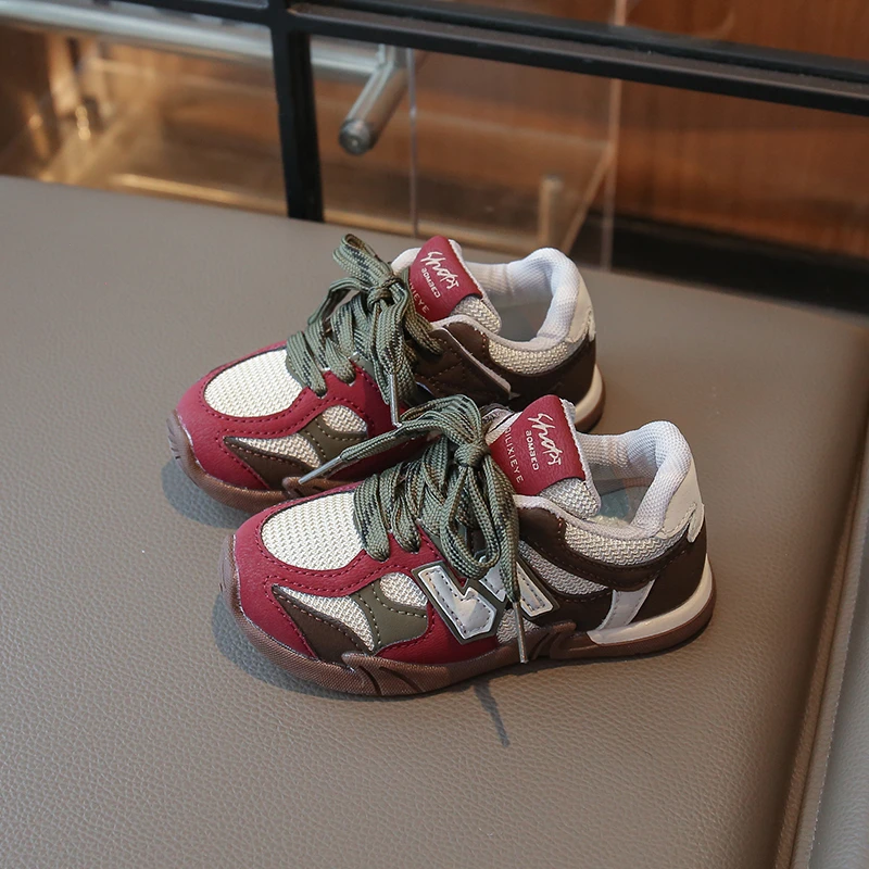 2025 خريف جديد أطفال أحذية رياضية الفتيات أحذية مجلس عادية شبكة تنفس شبكة مزدوجة الاحذية أحذية تدريب #3