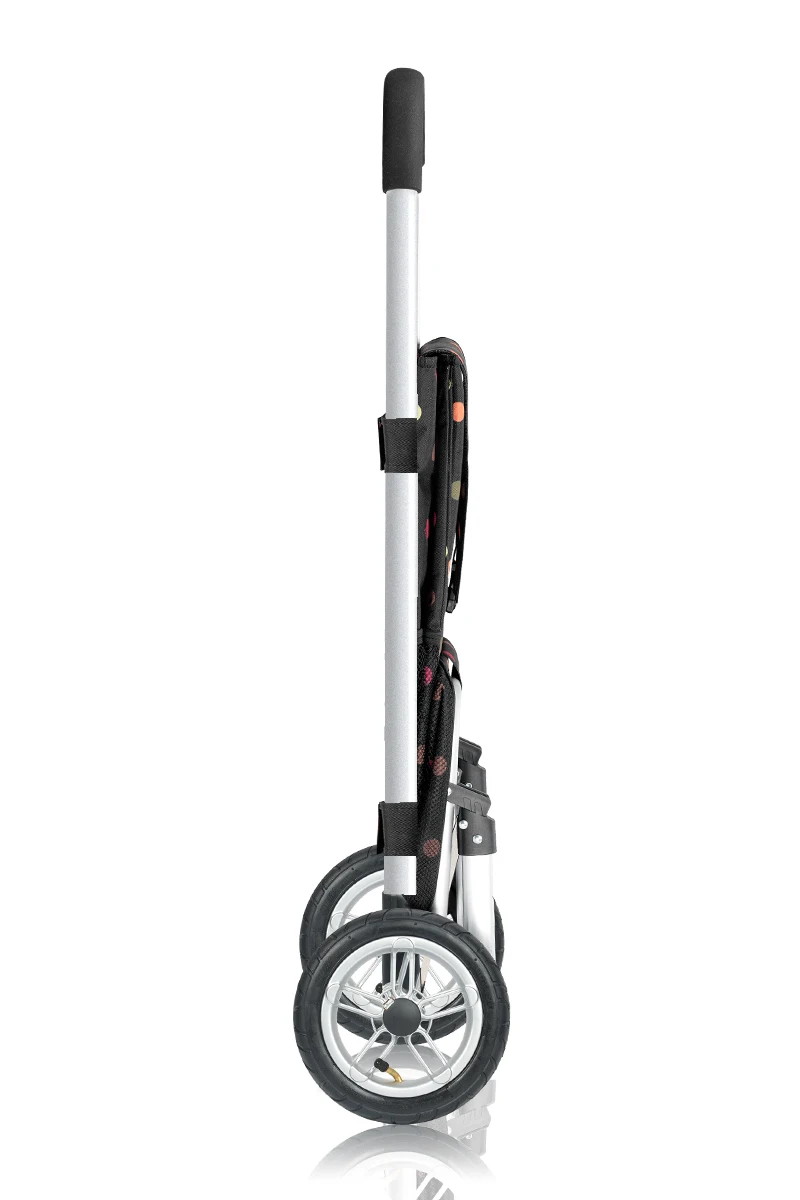 Shopping cart, small pull , portable folding shopping , stair climbing trolley , inflatable wheel, household aluminu