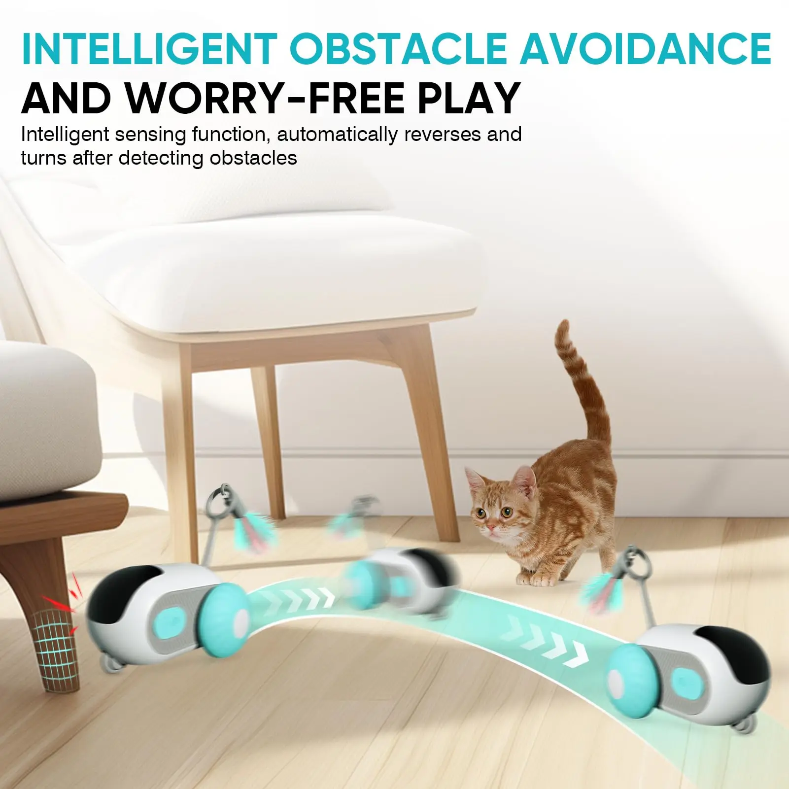 Pet Gravité Intelligente Voiture de Course pour Intérieur Ennuyé Chats Robot Rc Chat Stimulation Mentale Jouets Usb Rechargeable Pet Jouet