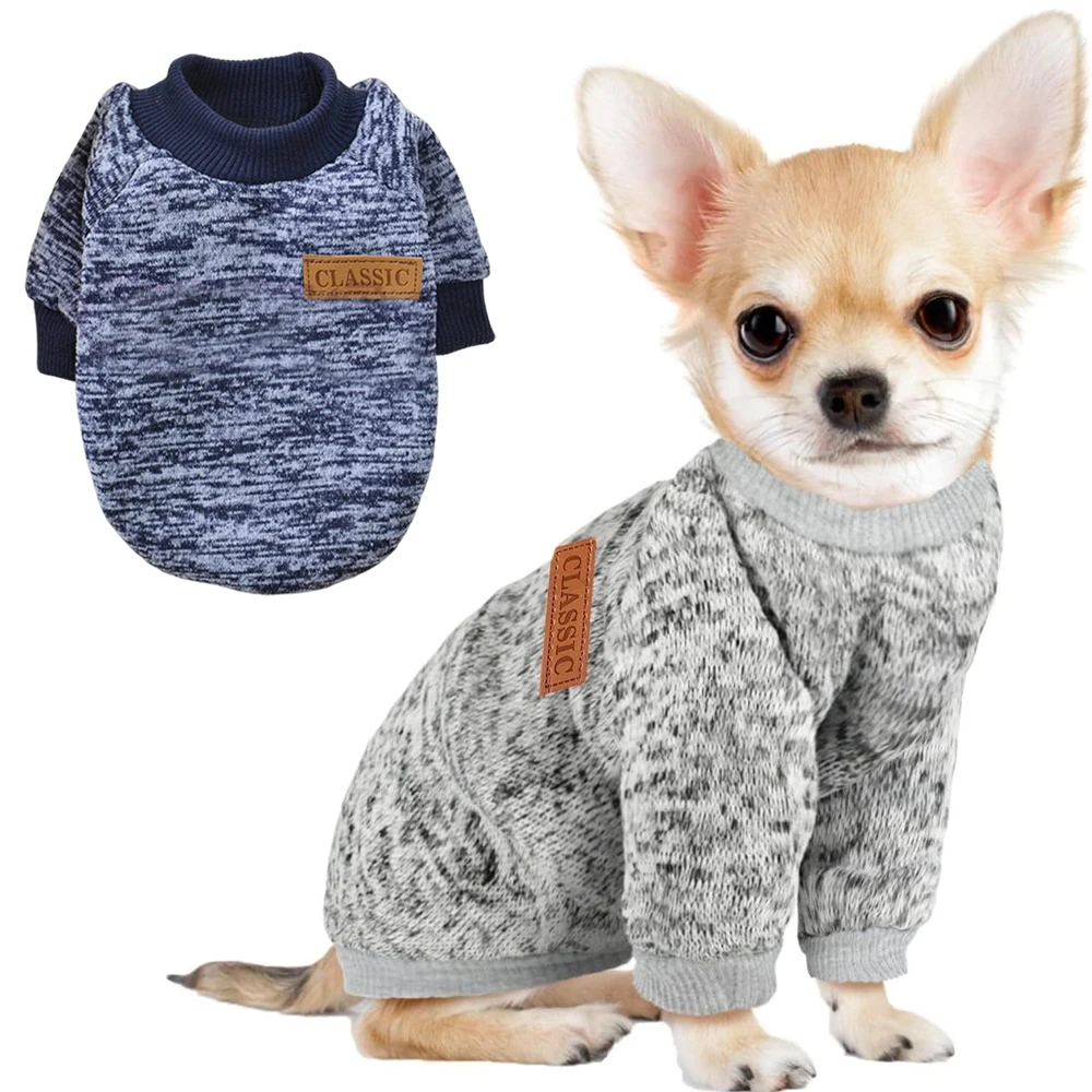Suéter clásico para cachorros y perros pequeños, ropa de invierno para mascotas, sudaderas con capucha, Chihuahua Pinscher, jerseys para gatos Yorkshire, ropa para mascotas