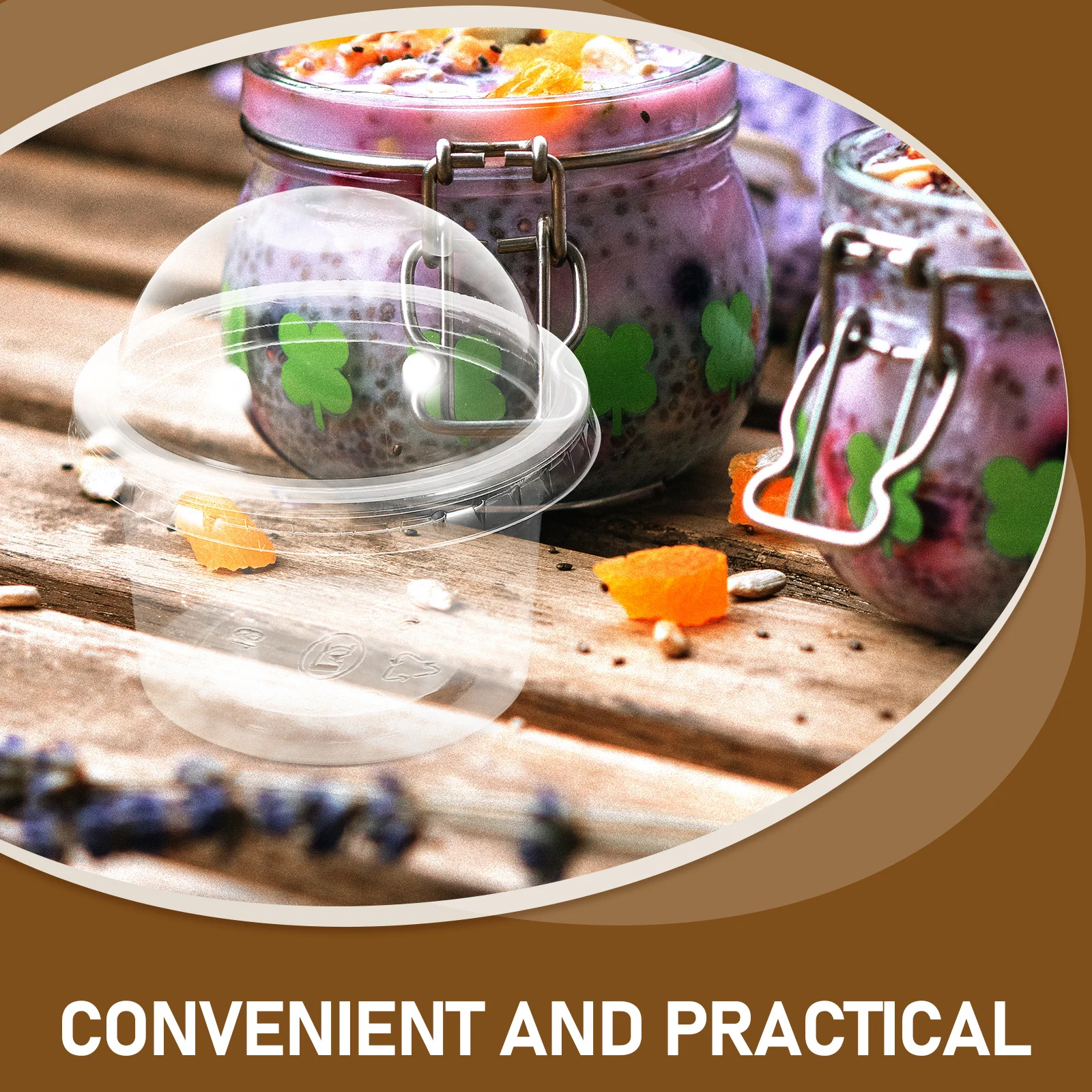 

100Pcs Plastic Pudding Cups Disposable Dessert Bowls for Ice Cream Cake Jelly Yogurt Soup Sundae Treat Cup Bakery Restaurant