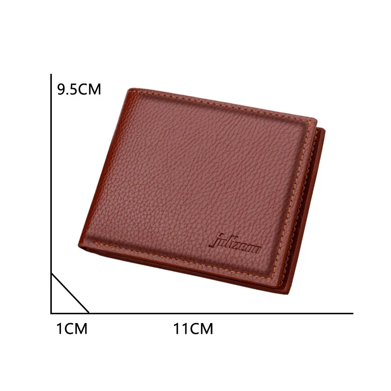 Portefeuille en cuir PU noir pour homme, porte-cartes, porte-monnaie, poudres multifonctions, porte-cartes, court, mode