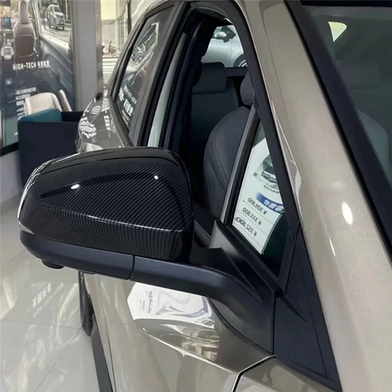 Sp-Car ألياف الكربون الرؤية الخلفية الجانب غطاء مرآة زجاجية إطار الكسوة قبعات مرآة جانبية لتويوتا Bz4x 2022 2023