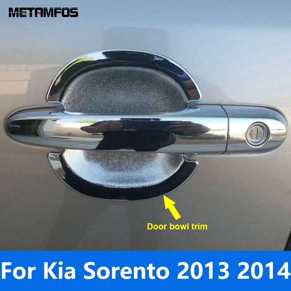

Для Kia Sorento 2013 2014, хромированная боковая дверная ручка, чаша, накладка, защитная крышка, наклейка, внешние аксессуары, Стайлинг автомобиля