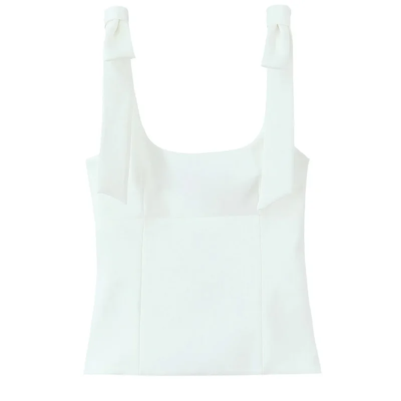 HXAO 2025 Butterfly Crop Tops For Women Summer Sleeveless White Yellow Camisole Top Woman Cuteore Backless Women's Tanks Top image 3