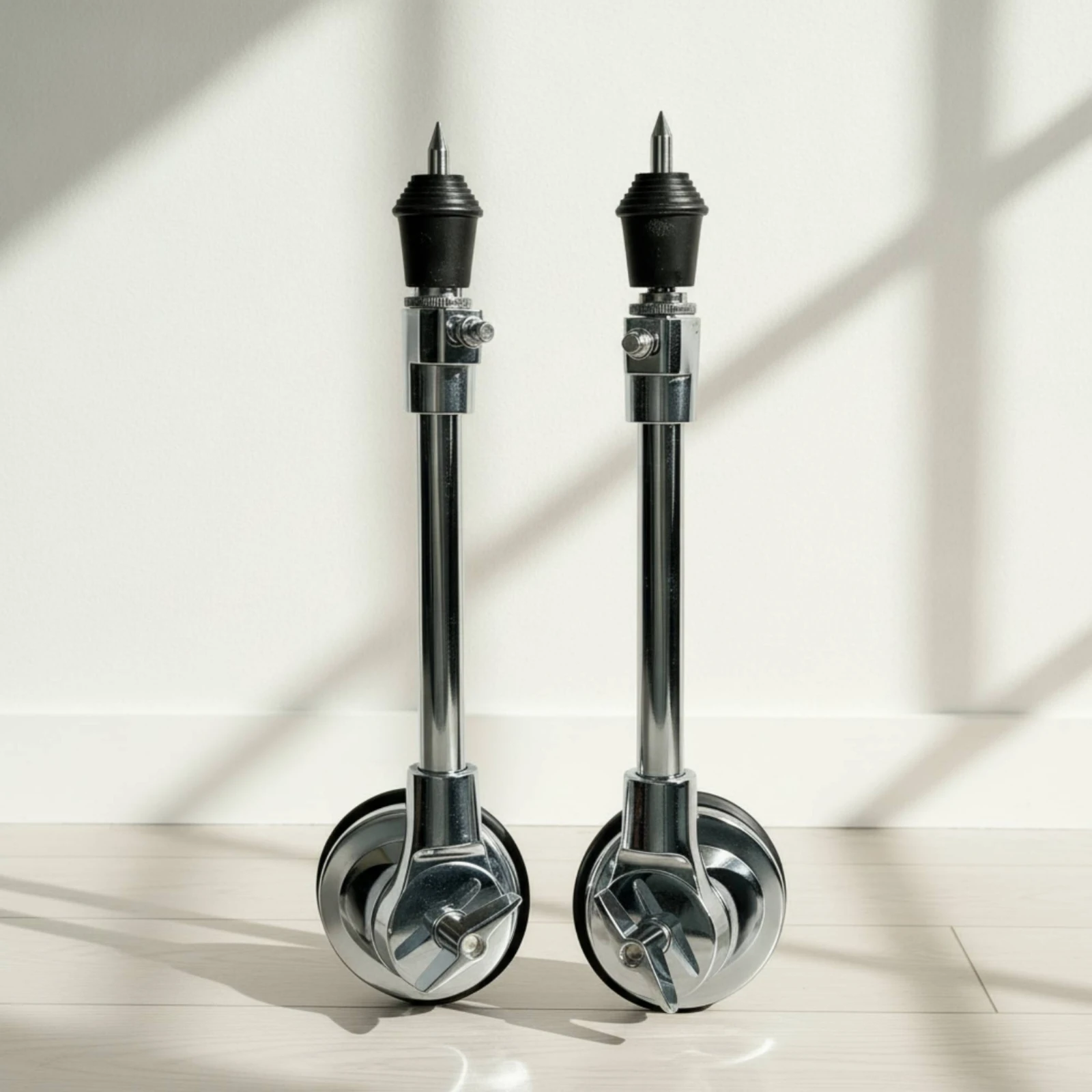 2 Pieces Drum Leg with Caster Stable Bass Drum Leg Hardware Long-Lasting Non-Slip for Drummers, Stage, Rehearsal Studio