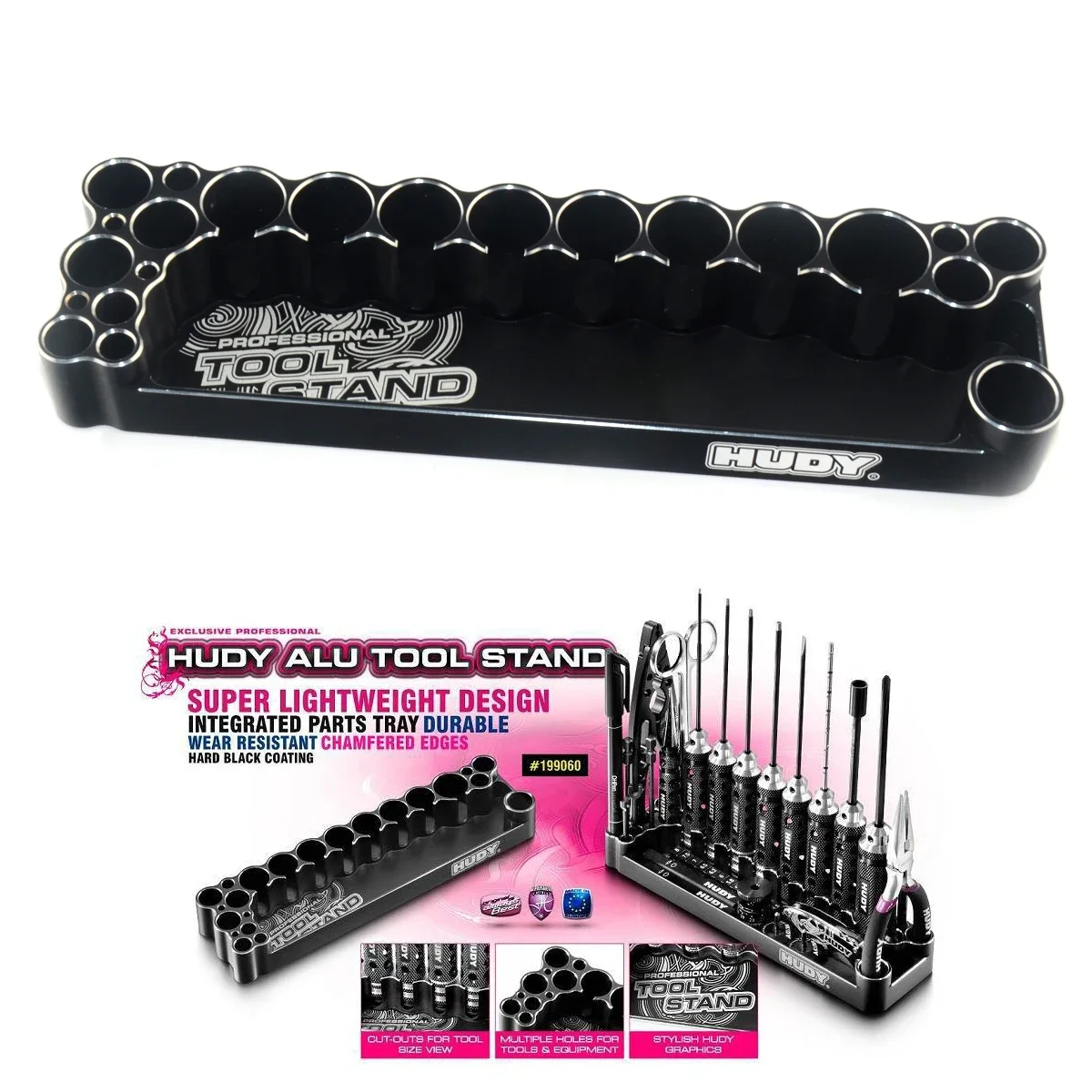 Nueva herramienta soporte enchufes/bandeja destornillador estante soporte 19 ranuras para Rc barco coche Quadcopter Drone HUDY # 199060